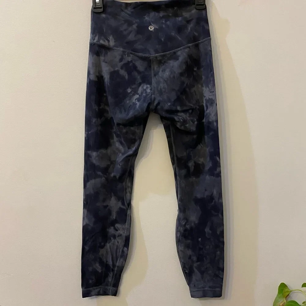 Lululemon Align HR In The Diamond Dye Pitch Gray Graphic Leggings Women Size 6